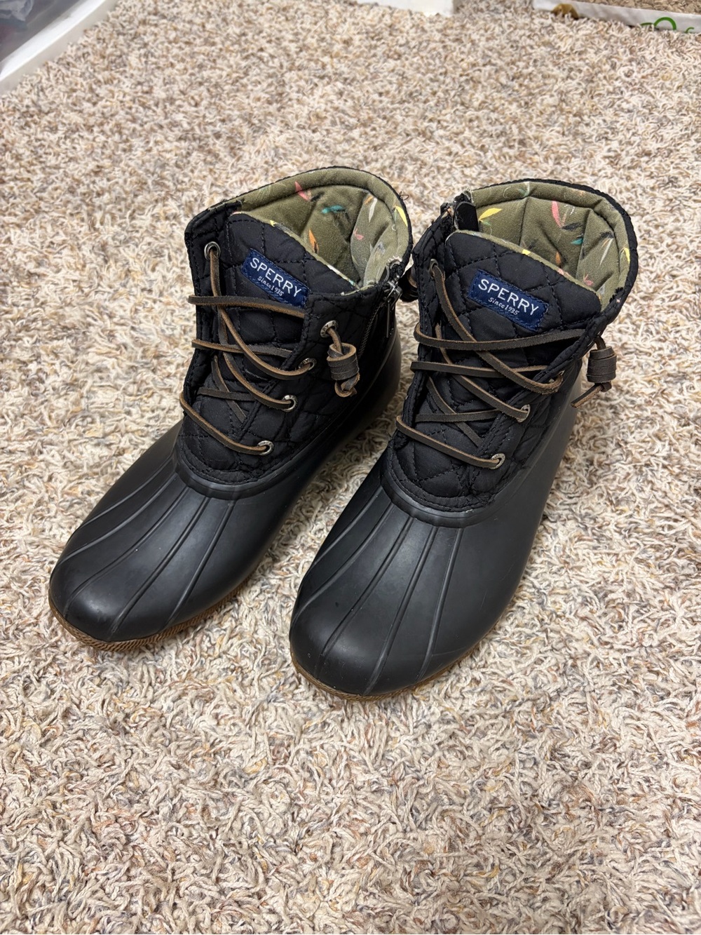 Sperry Black Waterproof Duck Boots